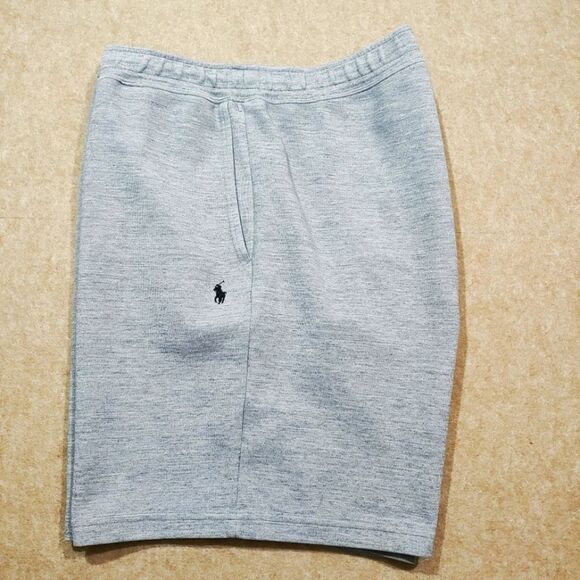 Polo by Ralph Lauren Mens Gray Fleece Drawstring Pull On Shorts #2 - Picture 3 of 6